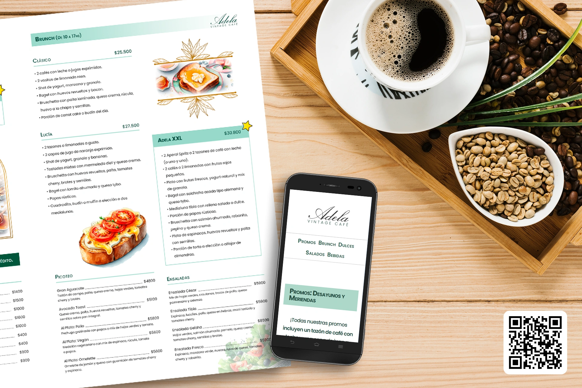 Adela Vintage Café Menu Redesign